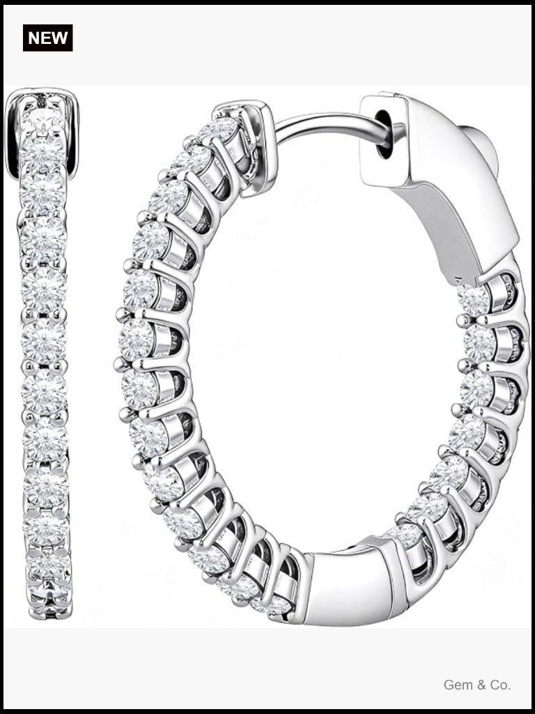 Moissanite Hoop Earrings D Color Vvs1 925 Silver Huggie Earrings